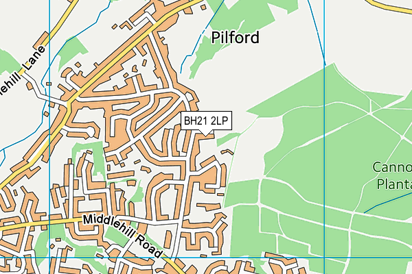 BH21 2LP map - OS VectorMap District (Ordnance Survey)