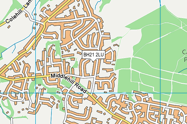BH21 2LU map - OS VectorMap District (Ordnance Survey)