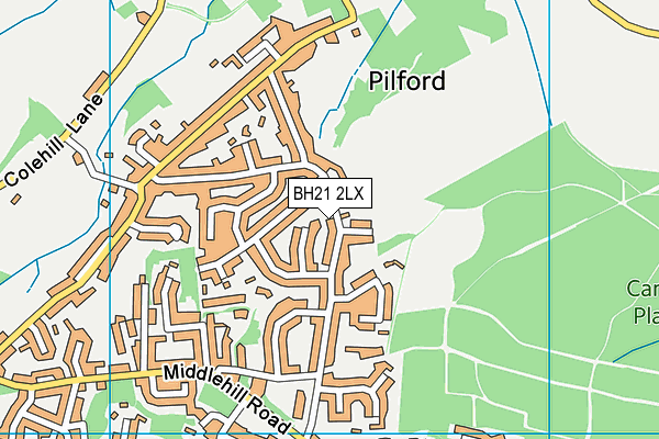 BH21 2LX map - OS VectorMap District (Ordnance Survey)