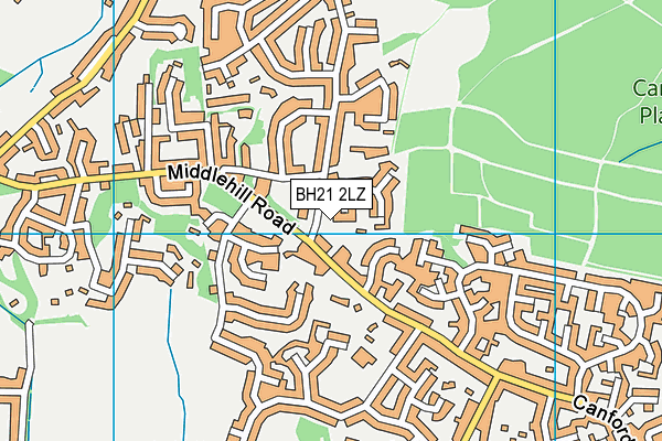 BH21 2LZ map - OS VectorMap District (Ordnance Survey)