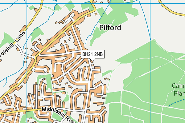 BH21 2NB map - OS VectorMap District (Ordnance Survey)