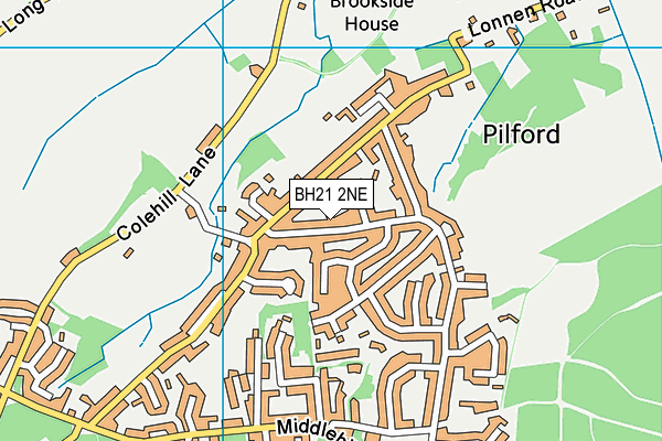 BH21 2NE map - OS VectorMap District (Ordnance Survey)