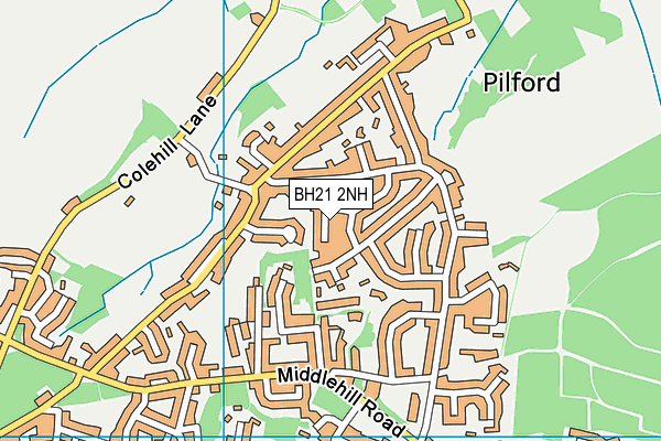 BH21 2NH map - OS VectorMap District (Ordnance Survey)