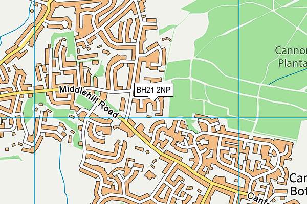 BH21 2NP map - OS VectorMap District (Ordnance Survey)