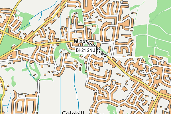 BH21 2NU map - OS VectorMap District (Ordnance Survey)