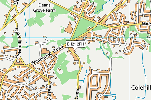 BH21 2PH map - OS VectorMap District (Ordnance Survey)