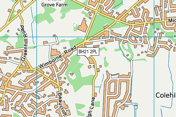 BH21 2PL map - OS VectorMap District (Ordnance Survey)