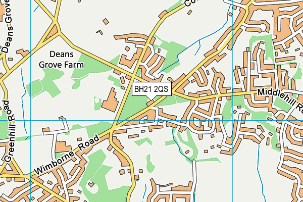 BH21 2QS map - OS VectorMap District (Ordnance Survey)