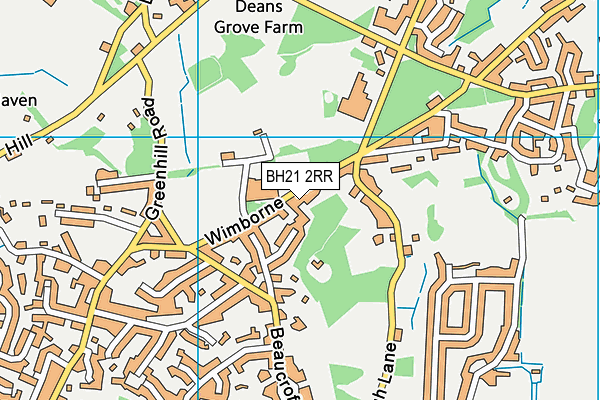 BH21 2RR map - OS VectorMap District (Ordnance Survey)