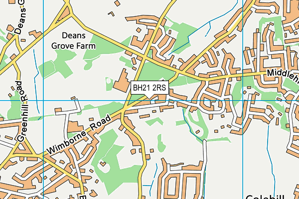 BH21 2RS map - OS VectorMap District (Ordnance Survey)