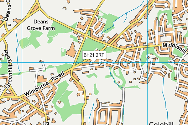 BH21 2RT map - OS VectorMap District (Ordnance Survey)
