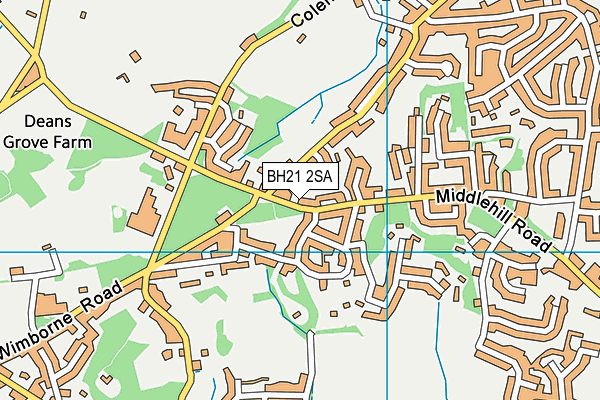 BH21 2SA map - OS VectorMap District (Ordnance Survey)