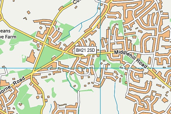 BH21 2SD map - OS VectorMap District (Ordnance Survey)