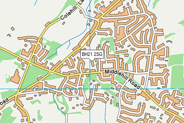 BH21 2SG map - OS VectorMap District (Ordnance Survey)
