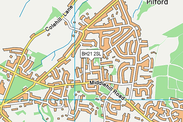BH21 2SL map - OS VectorMap District (Ordnance Survey)