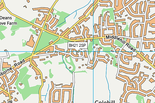 BH21 2SP map - OS VectorMap District (Ordnance Survey)