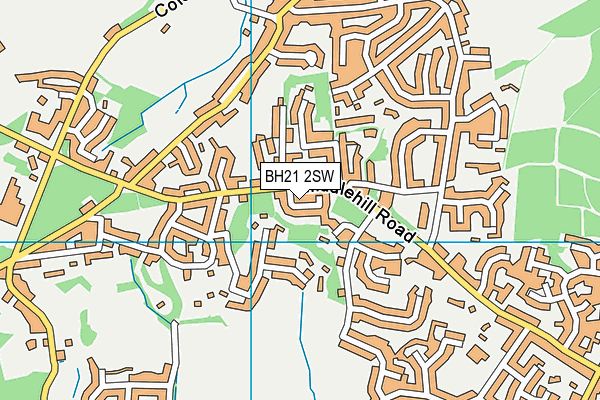 BH21 2SW map - OS VectorMap District (Ordnance Survey)