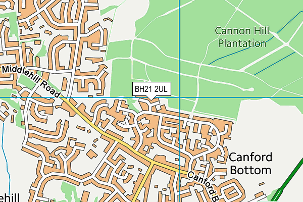 BH21 2UL map - OS VectorMap District (Ordnance Survey)