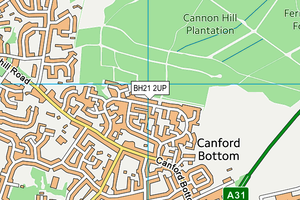 BH21 2UP map - OS VectorMap District (Ordnance Survey)