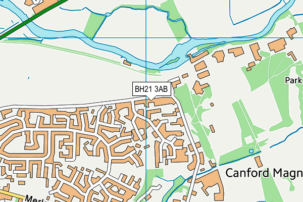 BH21 3AB map - OS VectorMap District (Ordnance Survey)