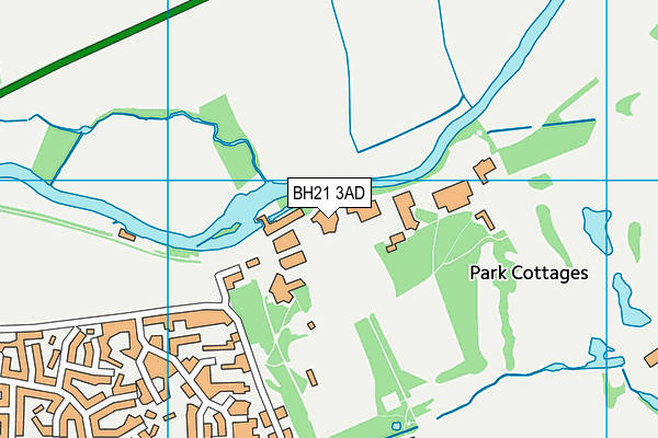 BH21 3AD map - OS VectorMap District (Ordnance Survey)
