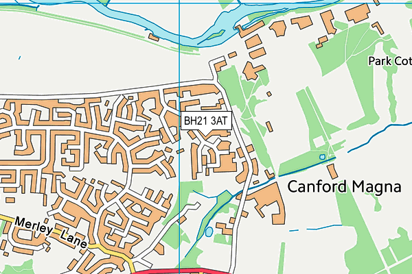 BH21 3AT map - OS VectorMap District (Ordnance Survey)