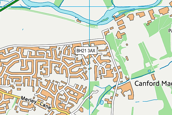 BH21 3AX map - OS VectorMap District (Ordnance Survey)