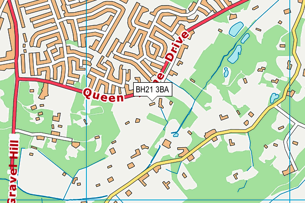 BH21 3BA map - OS VectorMap District (Ordnance Survey)
