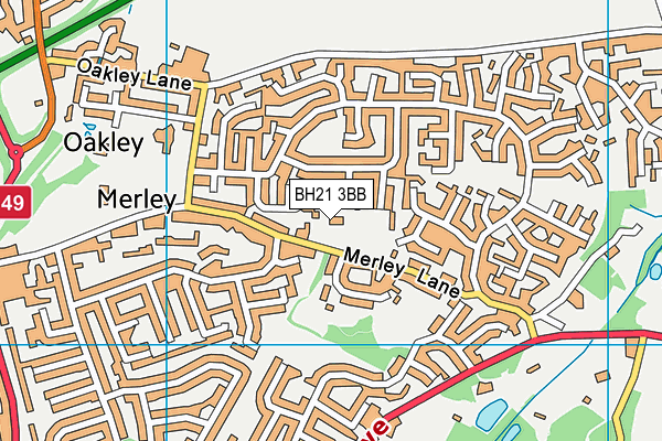 BH21 3BB map - OS VectorMap District (Ordnance Survey)