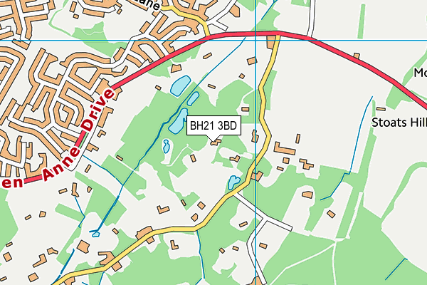 BH21 3BD map - OS VectorMap District (Ordnance Survey)