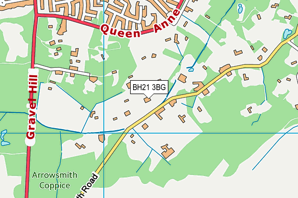 BH21 3BG map - OS VectorMap District (Ordnance Survey)