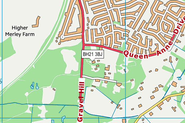 BH21 3BJ map - OS VectorMap District (Ordnance Survey)