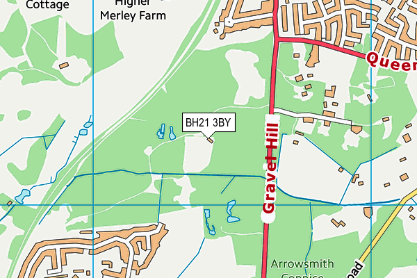 Broadstone Cricket Club map (BH21 3BY) - OS VectorMap District (Ordnance Survey)