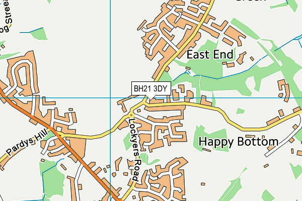 BH21 3DY map - OS VectorMap District (Ordnance Survey)