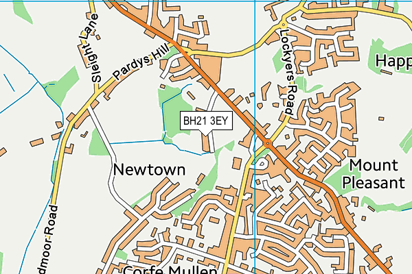 BH21 3EY map - OS VectorMap District (Ordnance Survey)