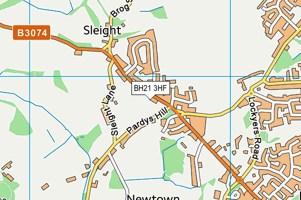 BH21 3HF map - OS VectorMap District (Ordnance Survey)