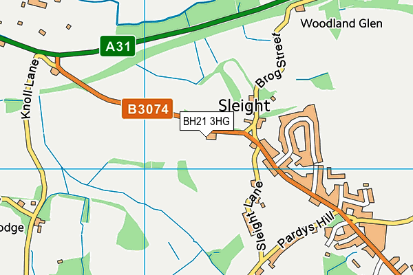 BH21 3HG map - OS VectorMap District (Ordnance Survey)