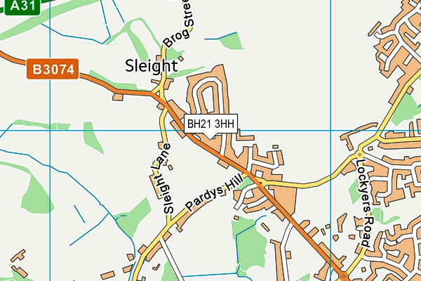 BH21 3HH map - OS VectorMap District (Ordnance Survey)