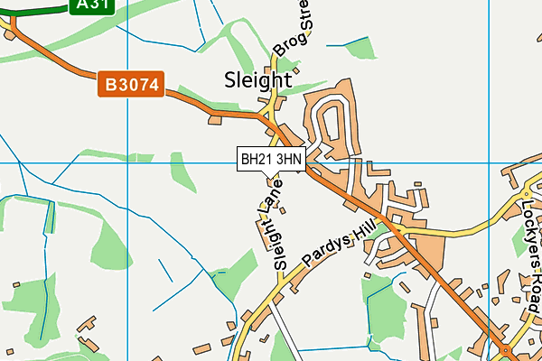 BH21 3HN map - OS VectorMap District (Ordnance Survey)
