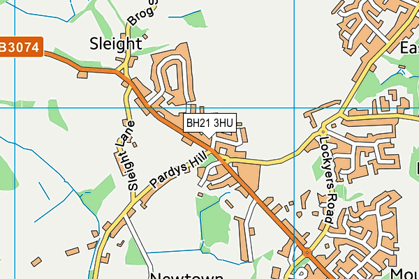 BH21 3HU map - OS VectorMap District (Ordnance Survey)