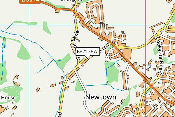 BH21 3HW map - OS VectorMap District (Ordnance Survey)