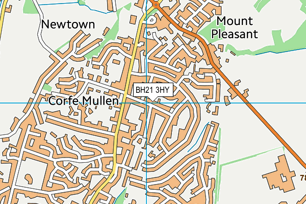 BH21 3HY map - OS VectorMap District (Ordnance Survey)