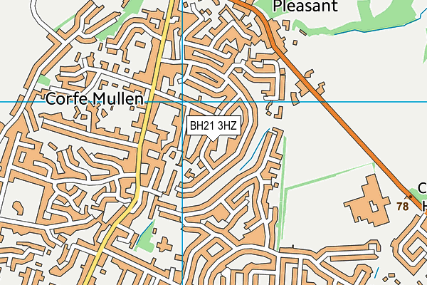 BH21 3HZ map - OS VectorMap District (Ordnance Survey)