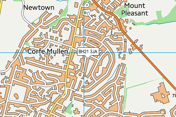 BH21 3JA map - OS VectorMap District (Ordnance Survey)