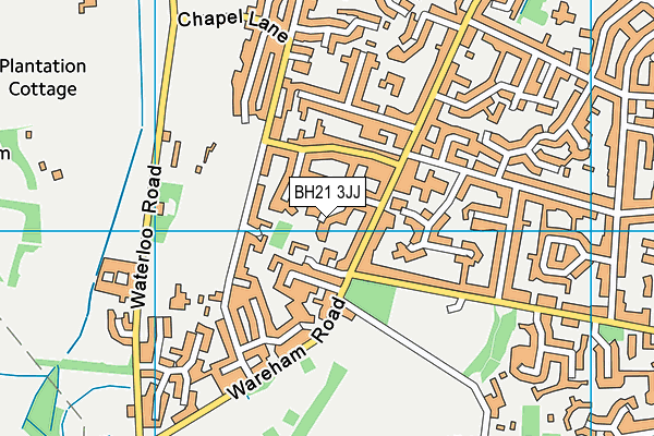 BH21 3JJ map - OS VectorMap District (Ordnance Survey)