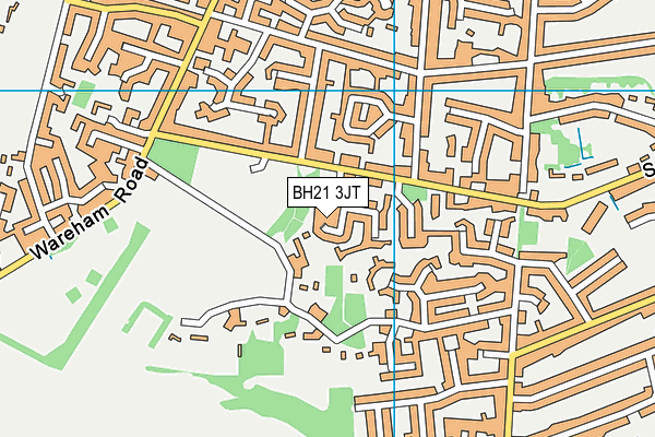 BH21 3JT map - OS VectorMap District (Ordnance Survey)