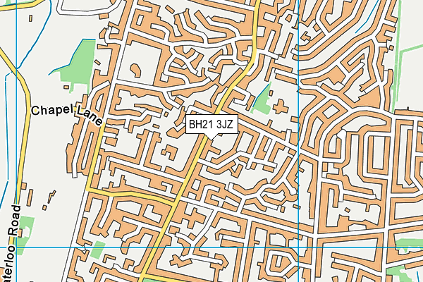 BH21 3JZ map - OS VectorMap District (Ordnance Survey)