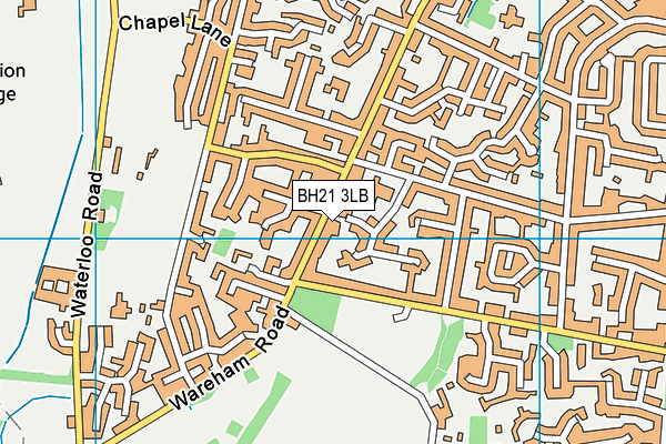 BH21 3LB map - OS VectorMap District (Ordnance Survey)