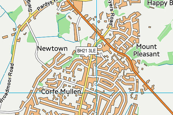 Bh Live Active (Corfe Mullen) map (BH21 3LE) - OS VectorMap District (Ordnance Survey)