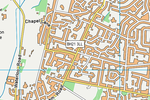 BH21 3LL map - OS VectorMap District (Ordnance Survey)